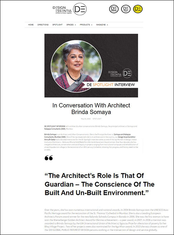 In Conversation with Architect Brinda Somaya, Design Essentia
